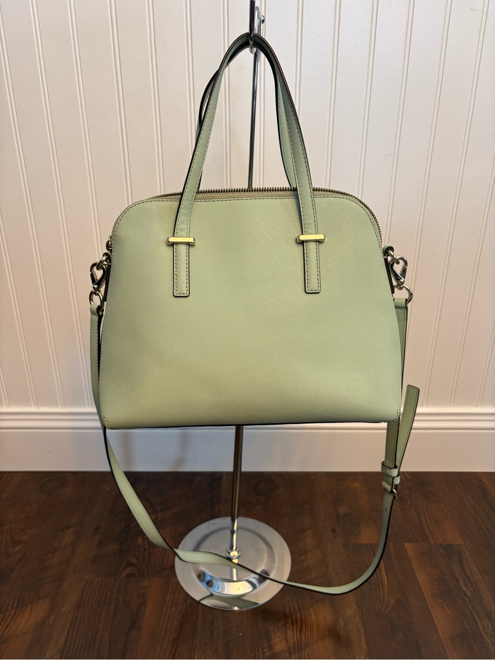 Kate Spade Mint Green Leather Satchel Crossbody Bag - Picture 2 of 6
